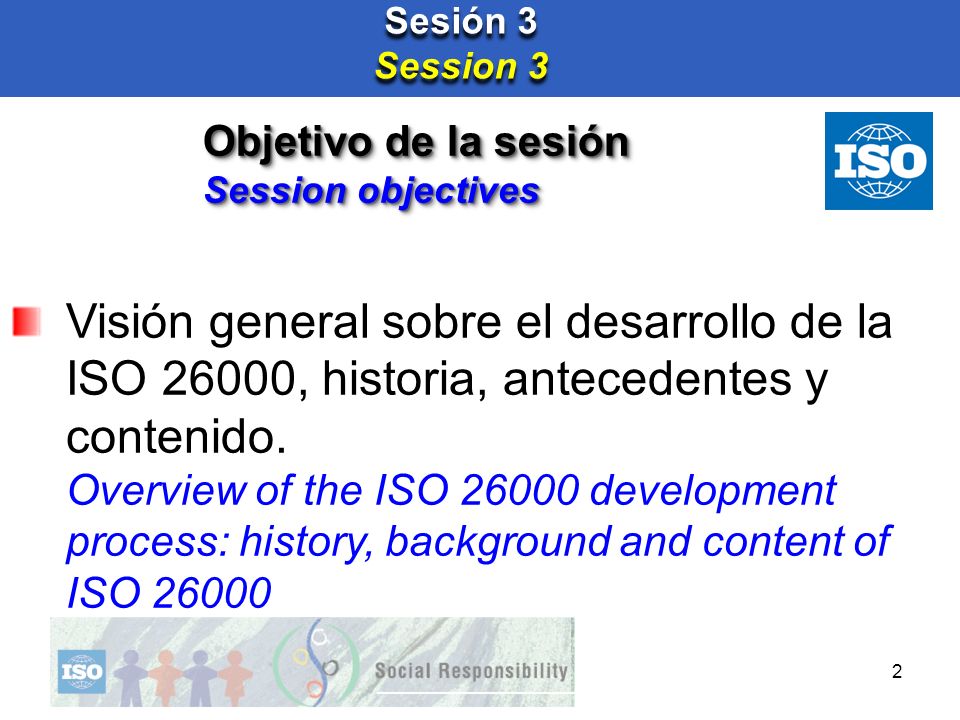 Sesión 3 Session 3. Objetivo de la sesión. Session objectives.