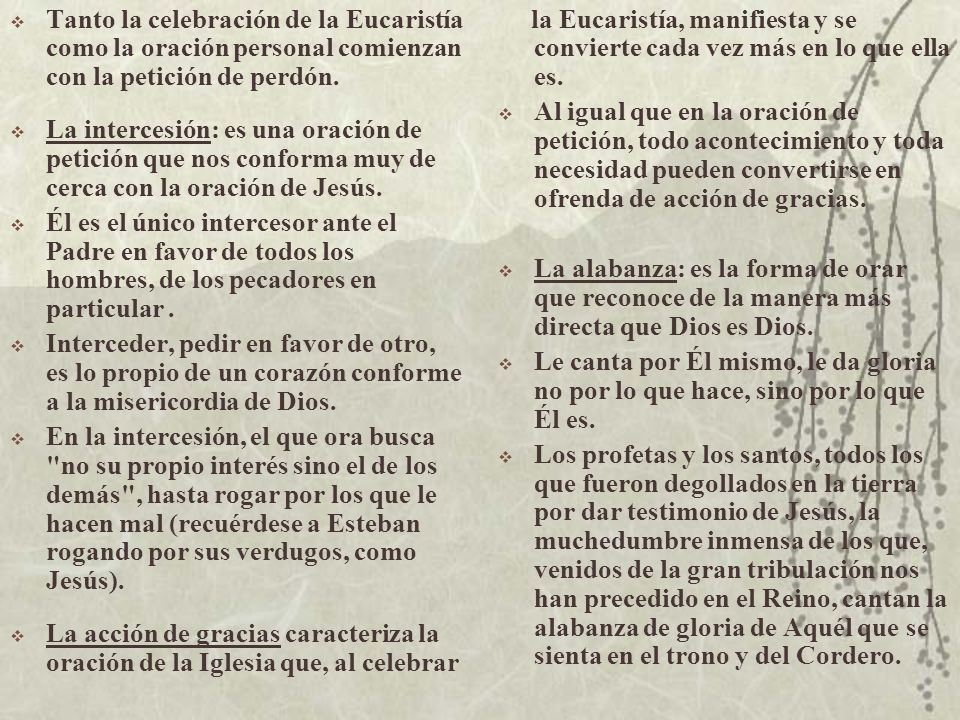 Tanto la celebración de la Eucaristía como la oración personal comienzan con la petición de perdón.