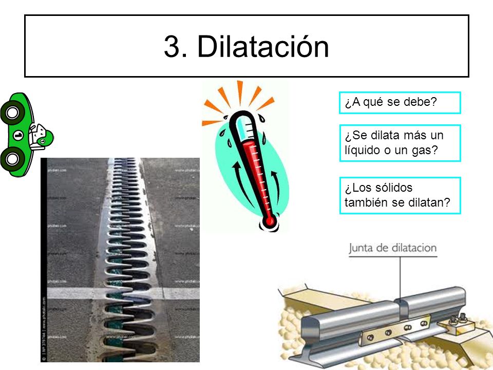 3. Dilatación ¿A qué se debe ¿Se dilata más un líquido o un gas