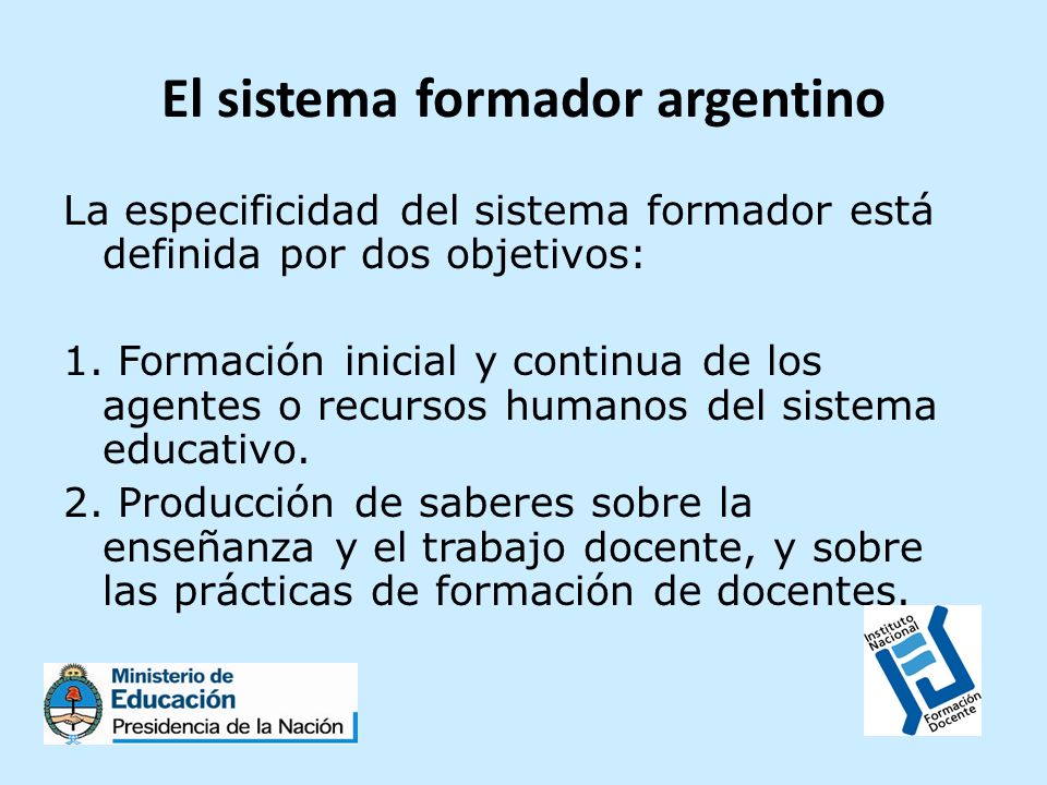 El sistema formador argentino