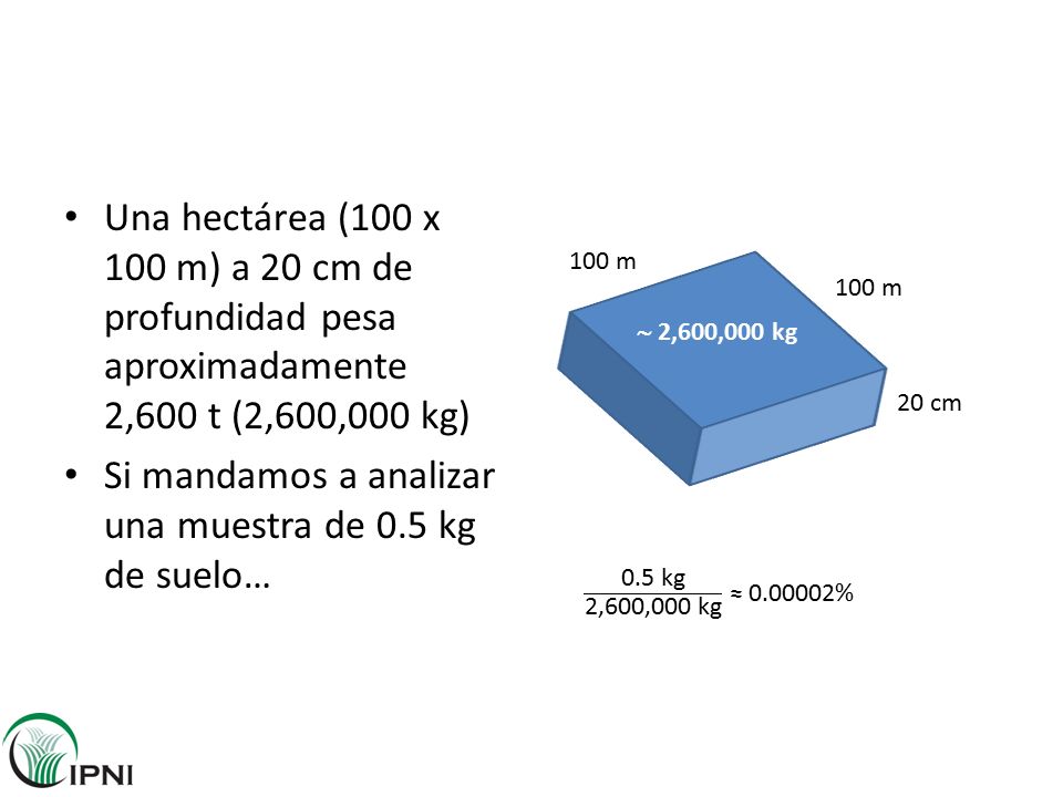 Si mandamos a analizar una muestra de 0.5 kg de suelo…