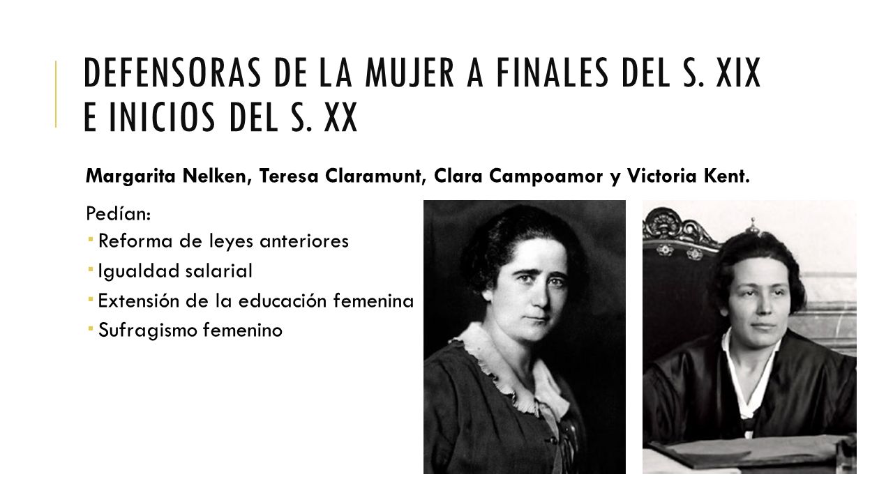 Defensoras de la mujer a finales del s. xix e inicios del s. xx