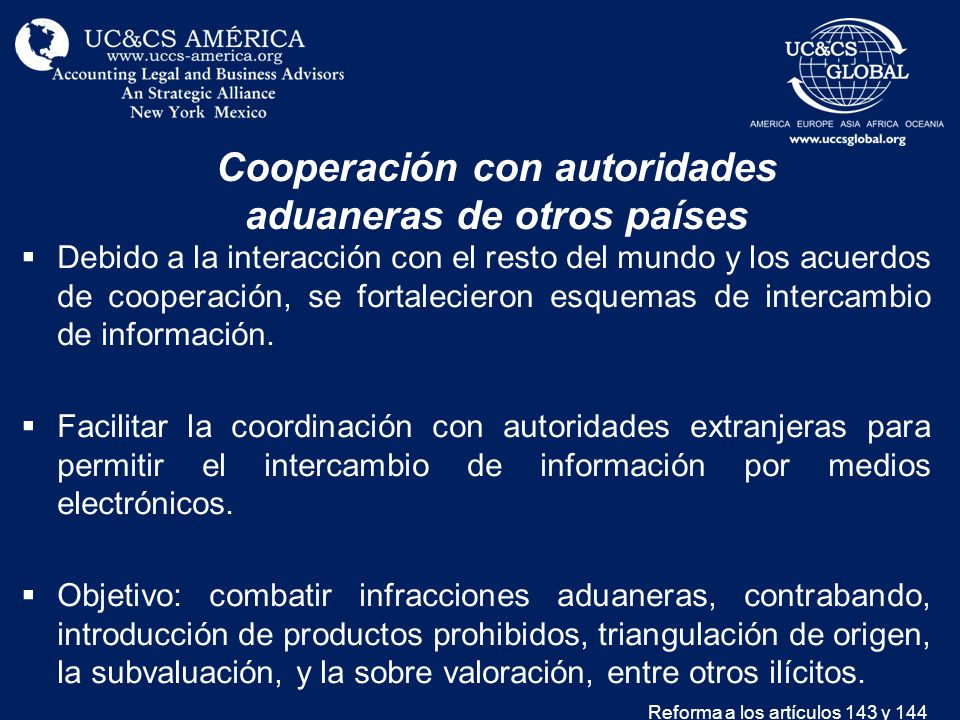 Cooperación con autoridades aduaneras de otros países