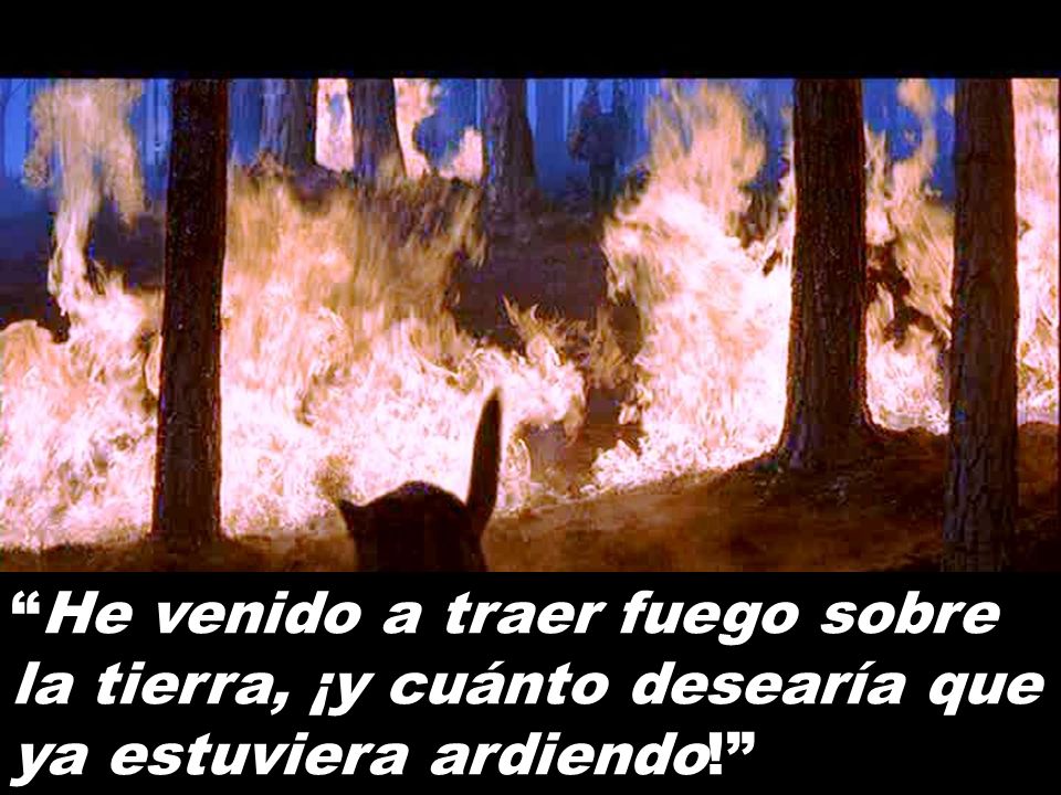 He venido a traer fuego sobre la tierra, ¡y cuánto desearía que ya estuviera ardiendo!