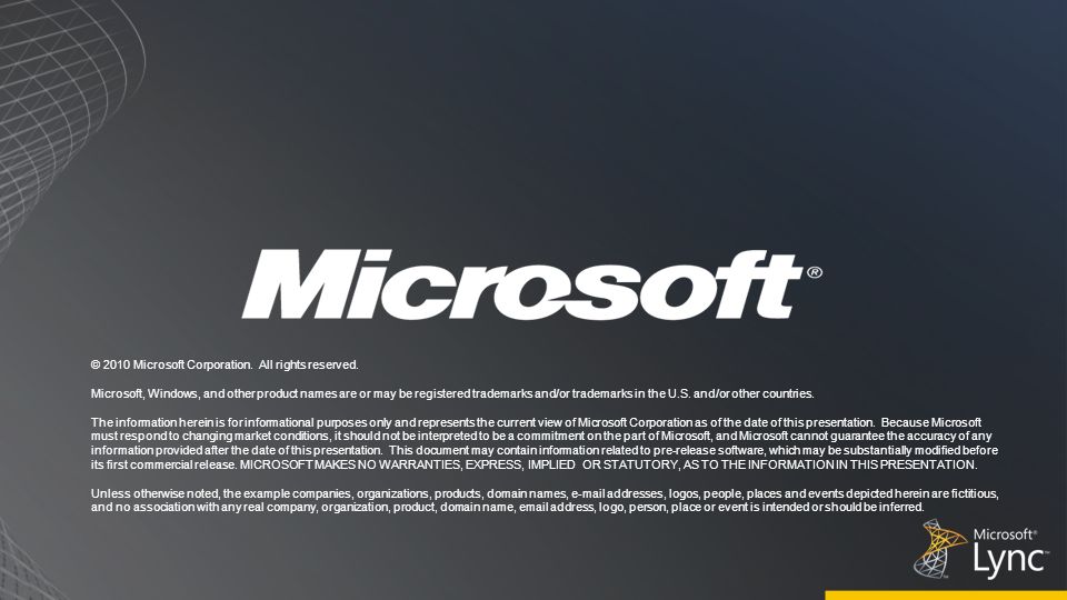 3/29/ :43 AM © 2010 Microsoft Corporation. All rights reserved.
