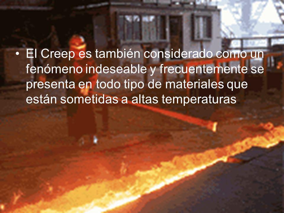 El Creep es también considerado como un fenómeno indeseable y frecuentemente se presenta en todo tipo de materiales que están sometidas a altas temperaturas