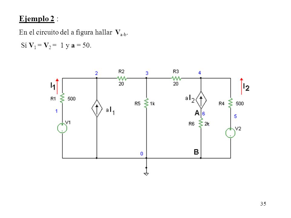 Ejemplo 2 : En el circuito del a figura hallar Va-b.