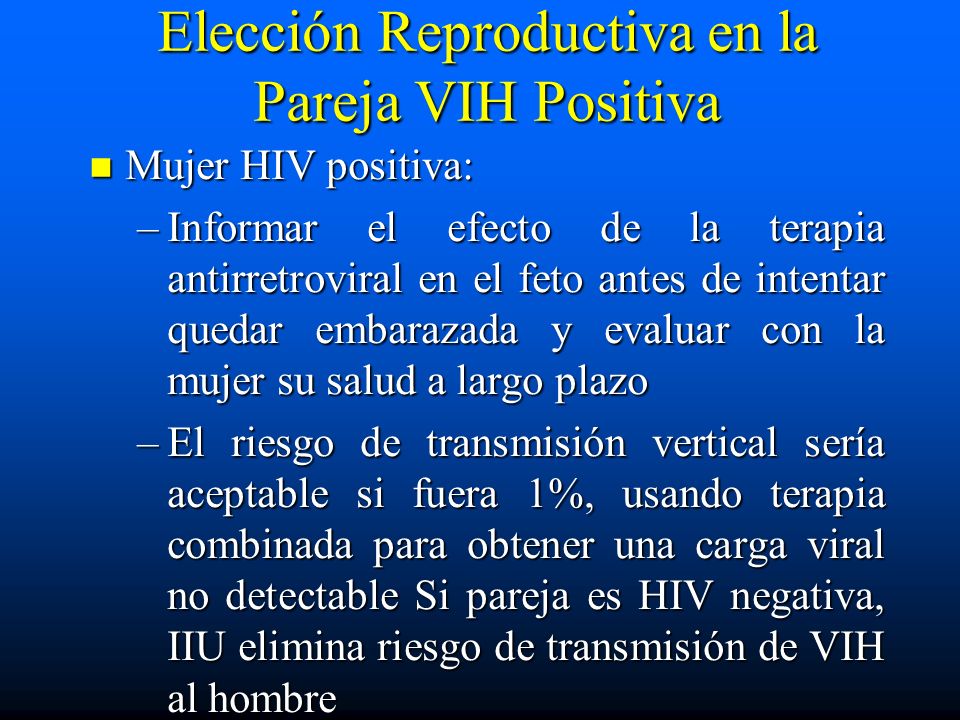 Elección Reproductiva en la Pareja VIH Positiva