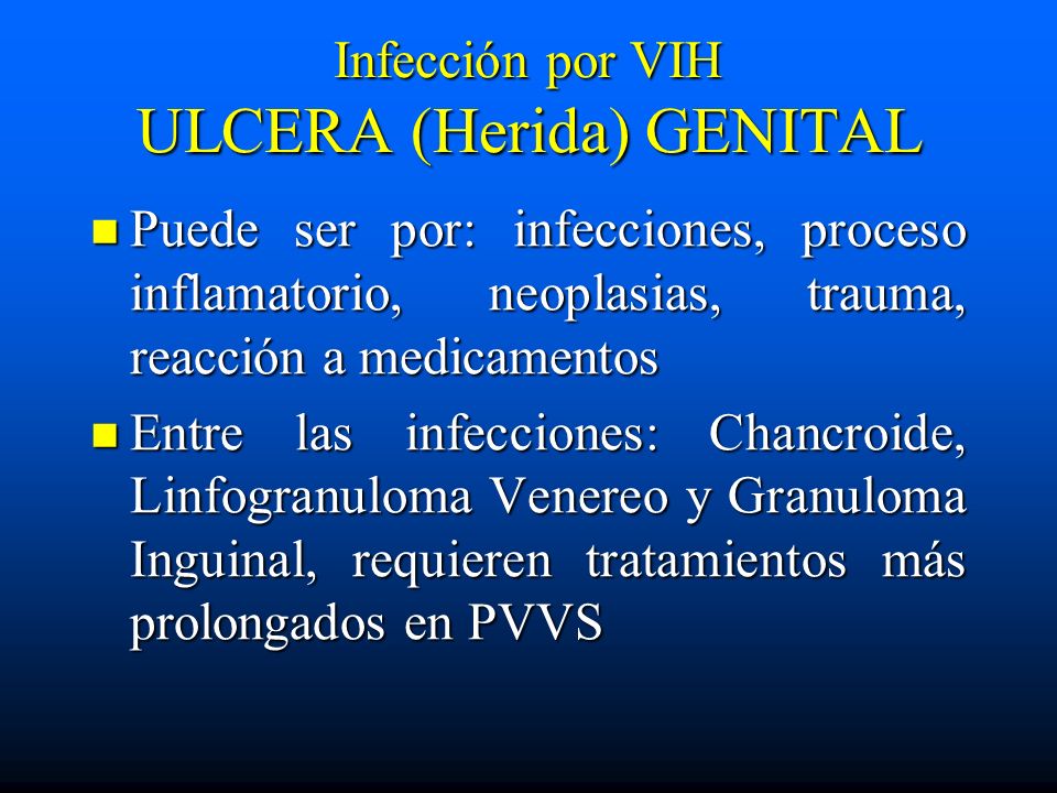 Infección por VIH ULCERA (Herida) GENITAL