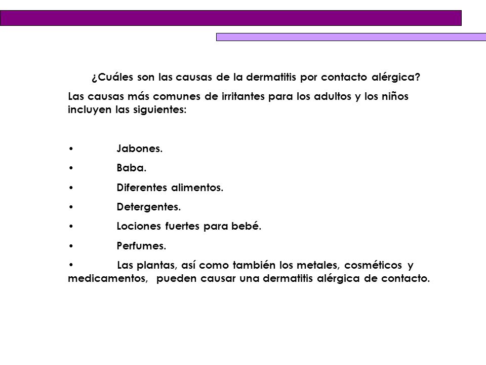 ¿Cuáles son las causas de la dermatitis por contacto alérgica