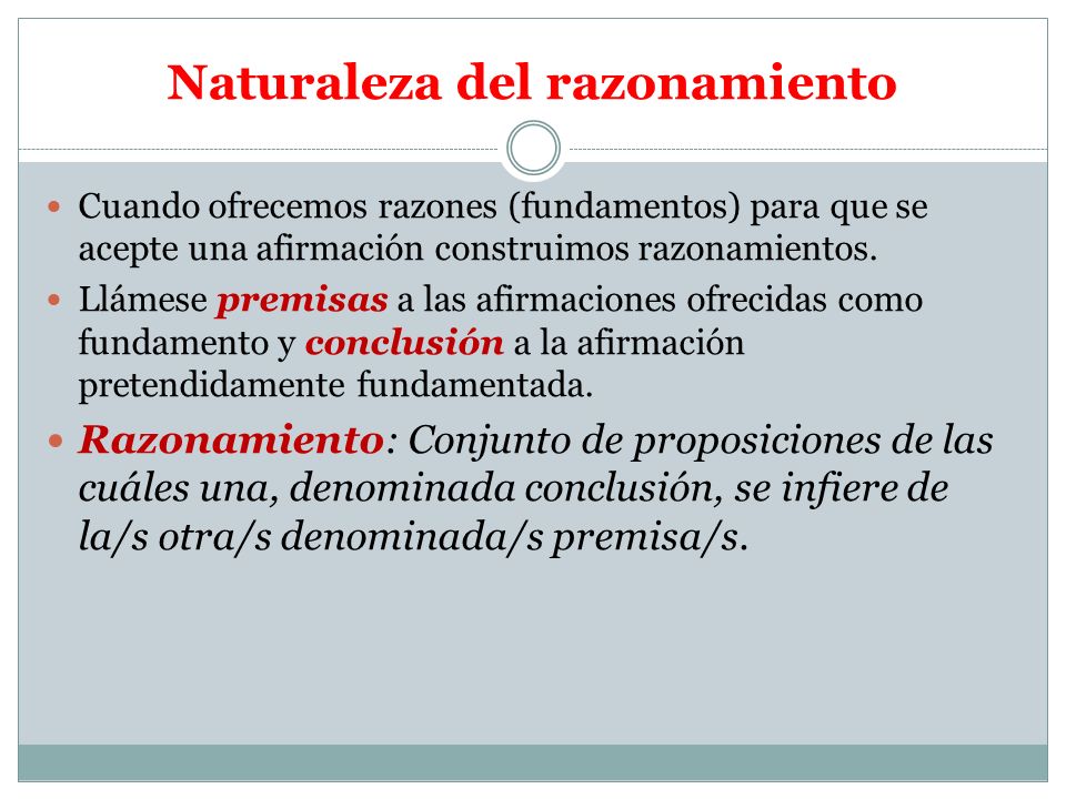 Naturaleza del razonamiento