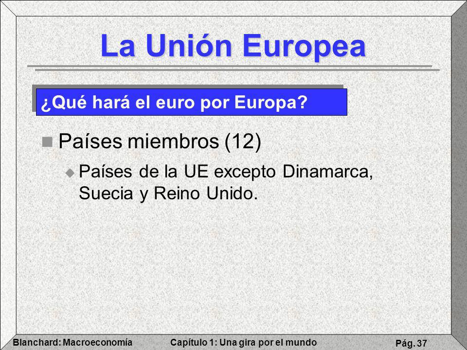 La Unión Europea Países miembros (12) ¿Qué hará el euro por Europa