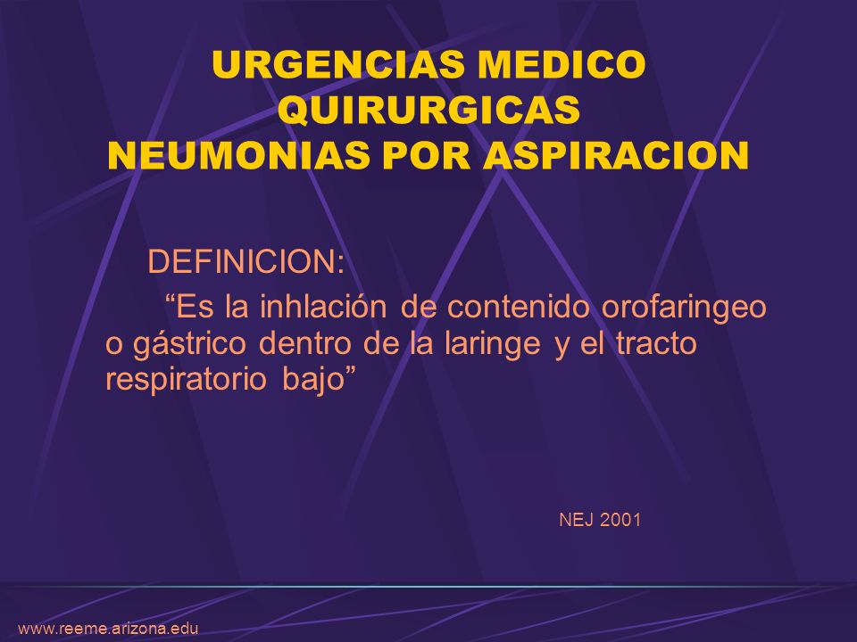 URGENCIAS MEDICO QUIRURGICAS NEUMONIAS POR ASPIRACION