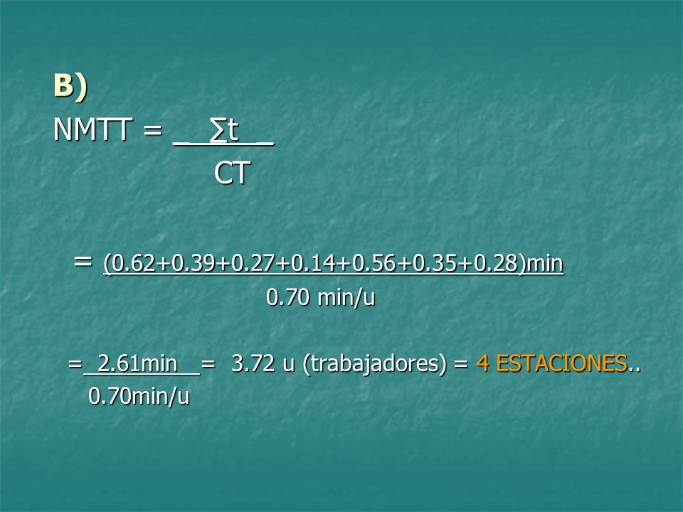 B) NMTT = _ ∑t _ CT = ( )min