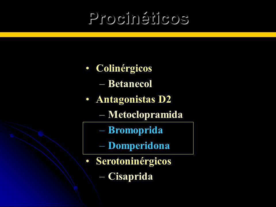 Procinéticos Colinérgicos Betanecol Antagonistas D2 Metoclopramida