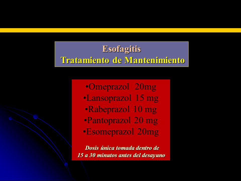 Tratamiento de Mantenimiento 15 a 30 minutos antes del desayuno