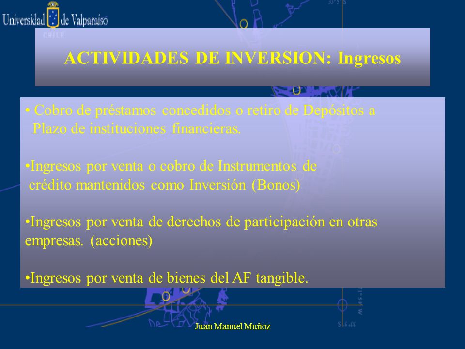 ACTIVIDADES DE INVERSION: Ingresos