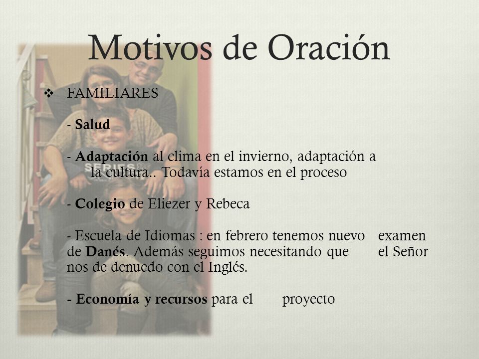 Motivos de Oración FAMILIARES - Salud