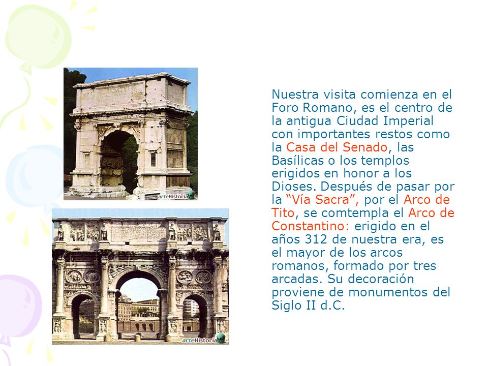 Nuestra visita comienza en el Foro Romano, es el centro de la antigua Ciudad Imperial con importantes restos como la Casa del Senado, las Basílicas o los templos erigidos en honor a los Dioses.