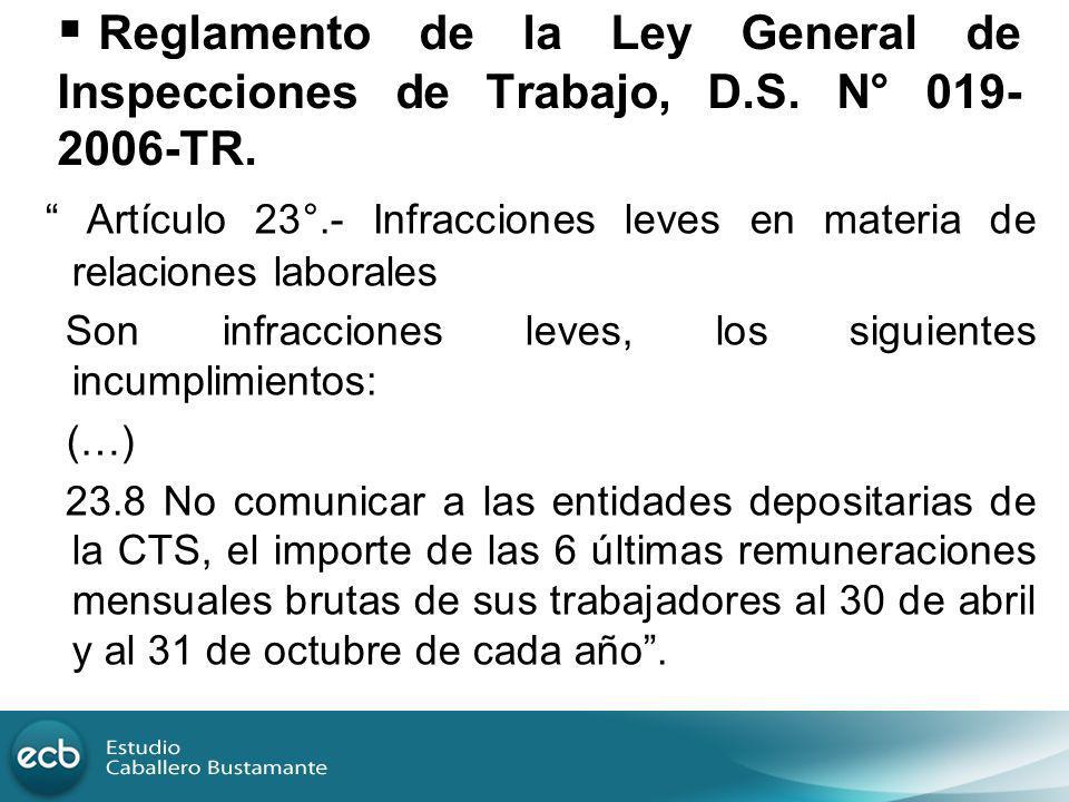 Reglamento de la Ley General de Inspecciones de Trabajo, D. S