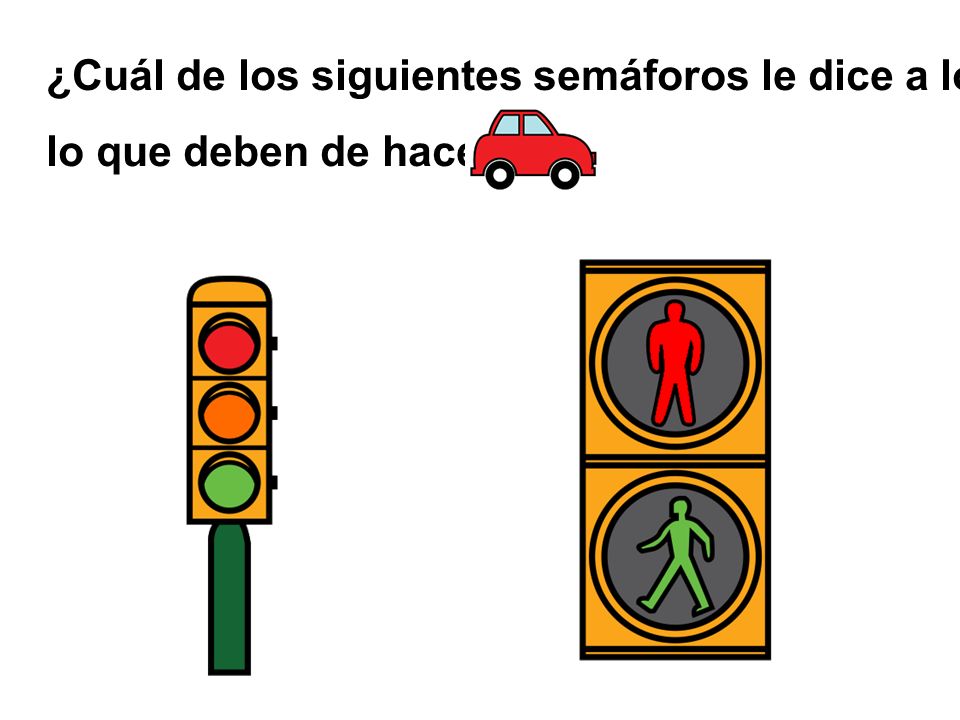 ¿Cuál de los siguientes semáforos le dice a los coches
