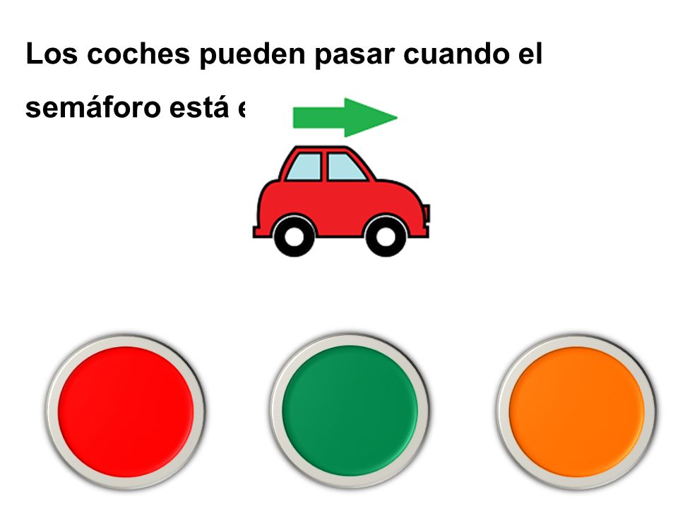 Los coches pueden pasar cuando el semáforo está en …