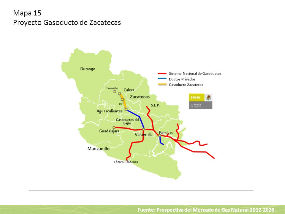 Mapa 15 Proyecto Gasoducto de Zacatecas
