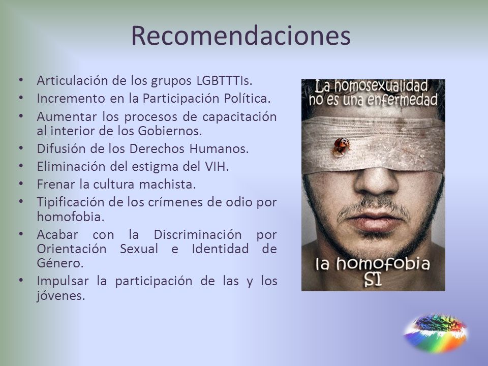 Recomendaciones Articulación de los grupos LGBTTTIs.