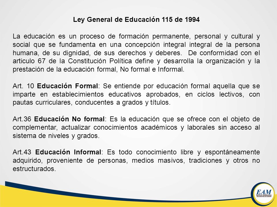 Ley General de Educación 115 de 1994