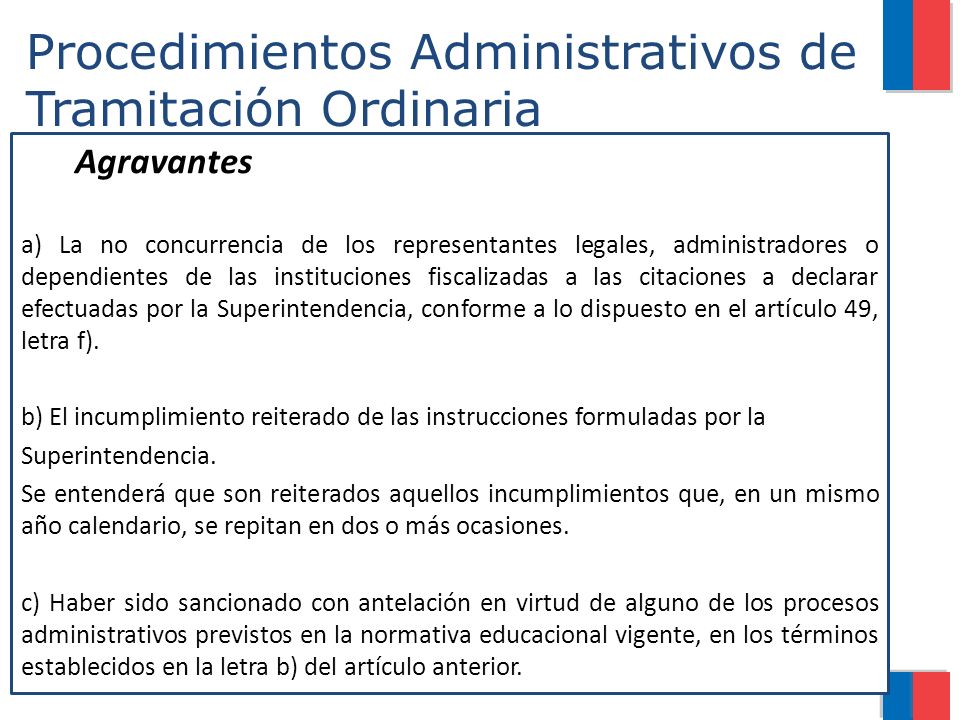 Procedimientos Administrativos de Tramitación Ordinaria