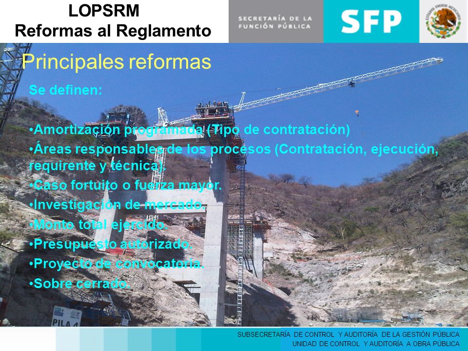 LOPSRM Reformas al Reglamento