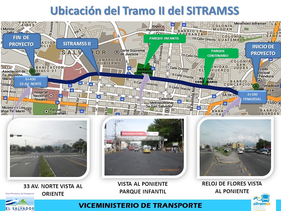 Ubicación del Tramo II del SITRAMSS