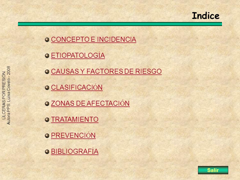 Indice CONCEPTO E INCIDENCIA ETIOPATOLOGÍA CAUSAS Y FACTORES DE RIESGO