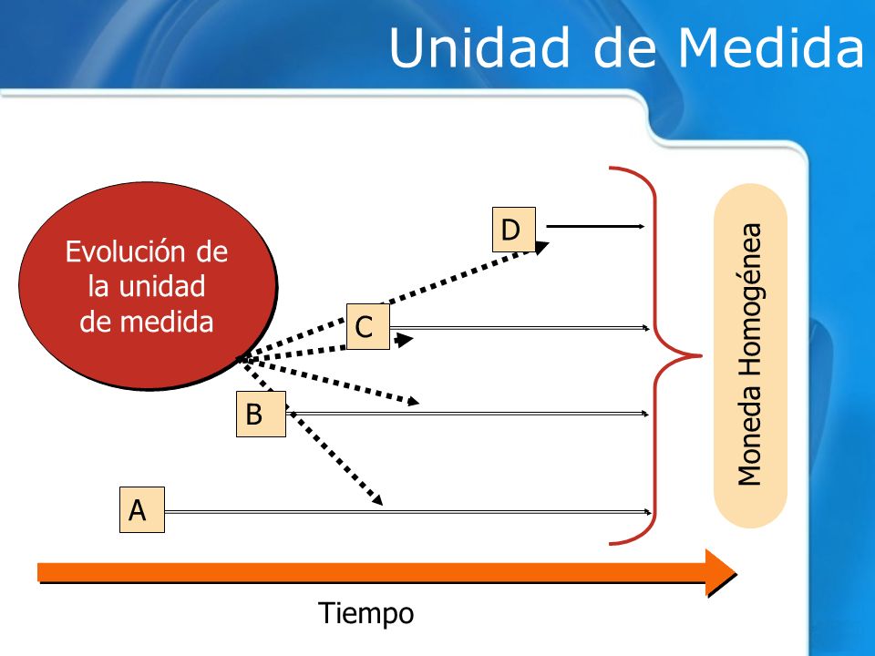 Unidad de Medida Evolución de D la unidad de medida Moneda Homogénea C