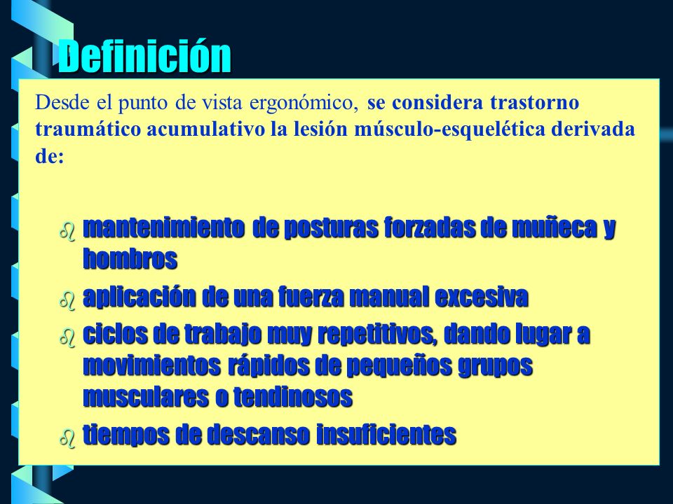 Definición mantenimiento de posturas forzadas de muñeca y hombros