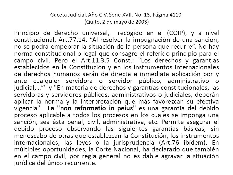 Gaceta Judicial. Año CIV. Serie XVII. No. 13. Página 4110