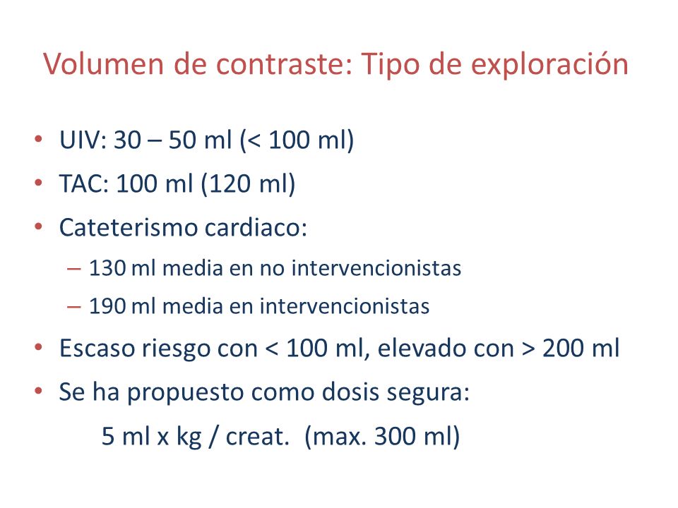Volumen de contraste: Tipo de exploración