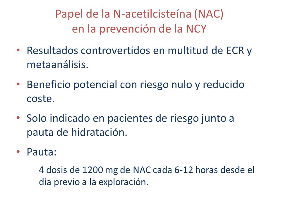 Papel de la N-acetilcisteína (NAC) en la prevención de la NCY