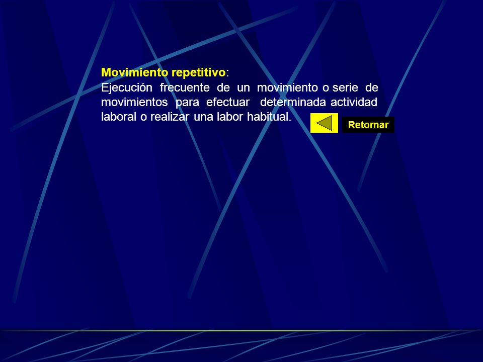 Movimiento repetitivo: Ejecución frecuente de un movimiento o serie de