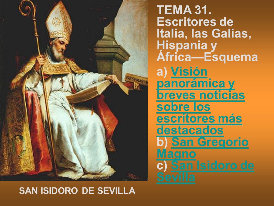 TEMA 31. Escritores de Italia, las Galias, Hispania y África—Esquema