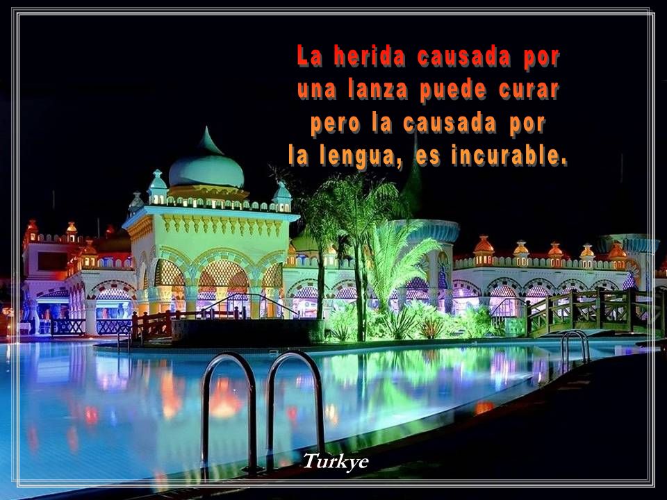 La herida causada por una lanza puede curar pero la causada por la lengua, es incurable. Turkye