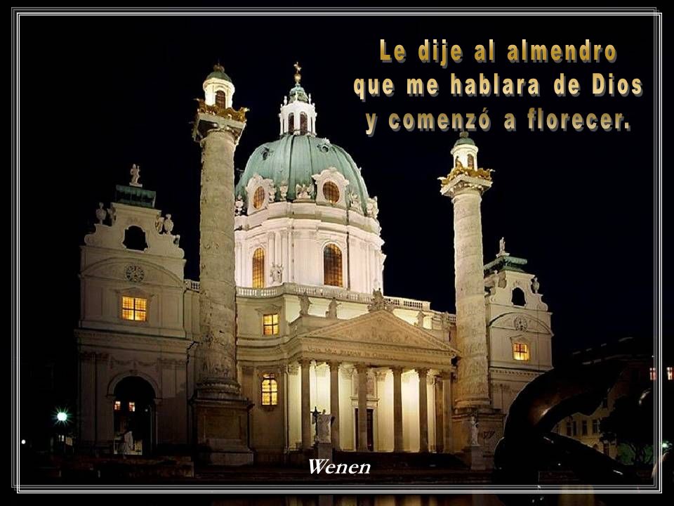 Le dije al almendro que me hablara de Dios y comenzó a florecer. Wenen