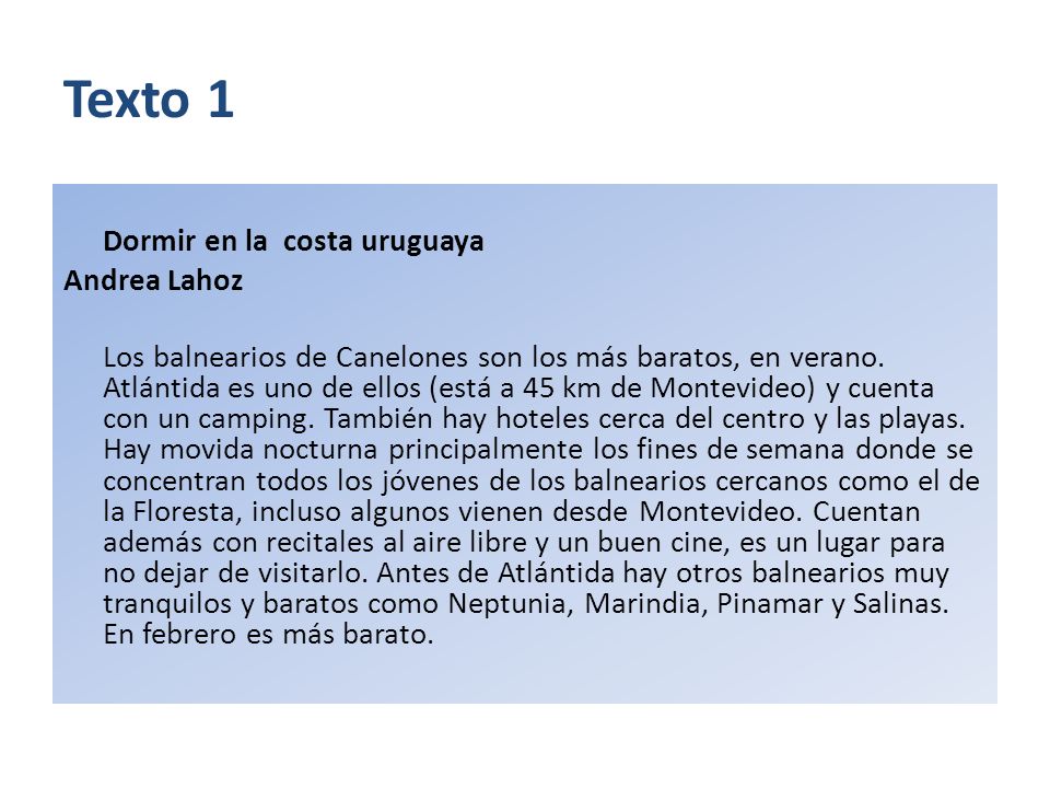 Texto 1 Dormir en la costa uruguaya Andrea Lahoz