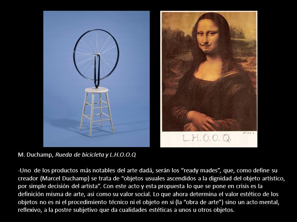 M. Duchamp, Rueda de bicicleta y L. H. O. O