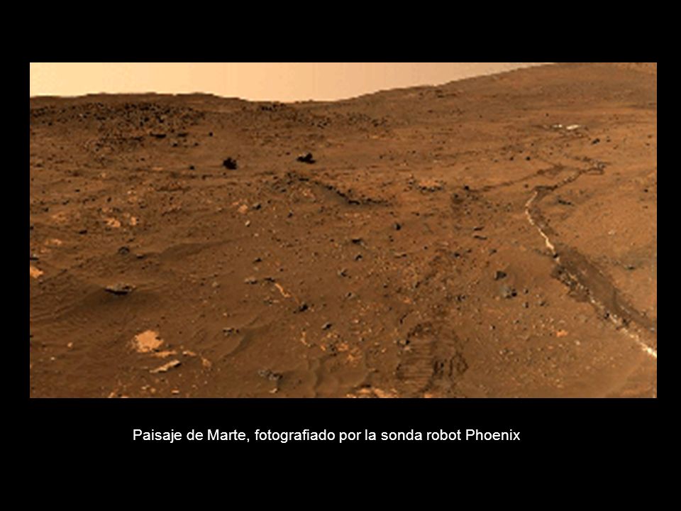 Paisaje de Marte, fotografiado por la sonda robot Phoenix