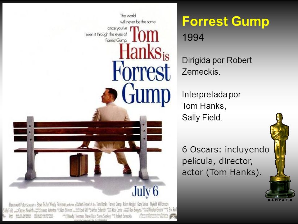Forrest Gump 1994 Dirigida por Robert Zemeckis. Interpretada por