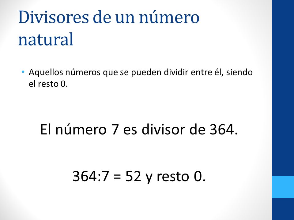 Divisores de un número natural