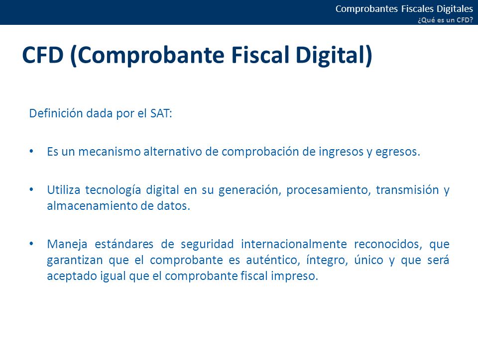 CFD (Comprobante Fiscal Digital)