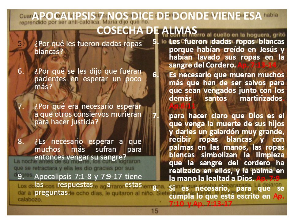 APOCALIPSIS 7 NOS DICE DE DONDE VIENE ESA COSECHA DE ALMAS