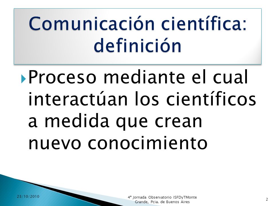 Comunicación científica: definición